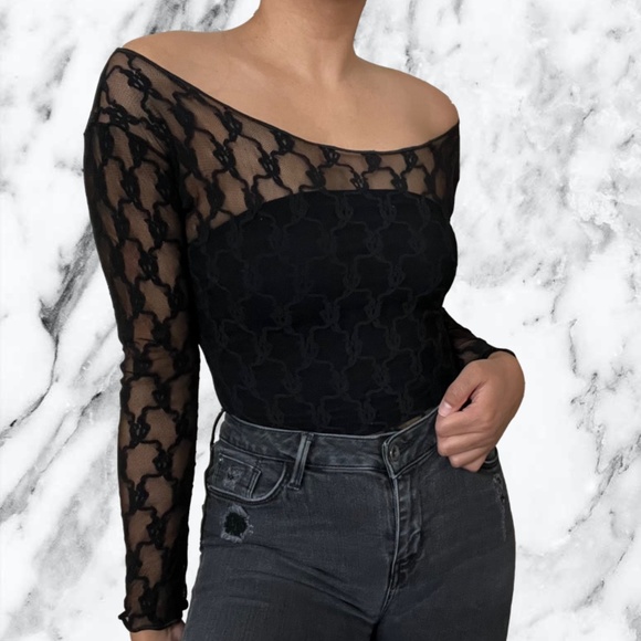 3 for $15 Black Lace Bodysuit - Picture 1 of 5